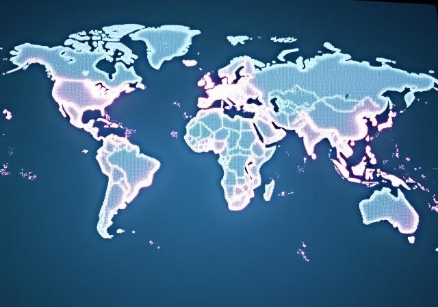Mapa del mundo interactivo mostrando la expansión de una marca de moda.